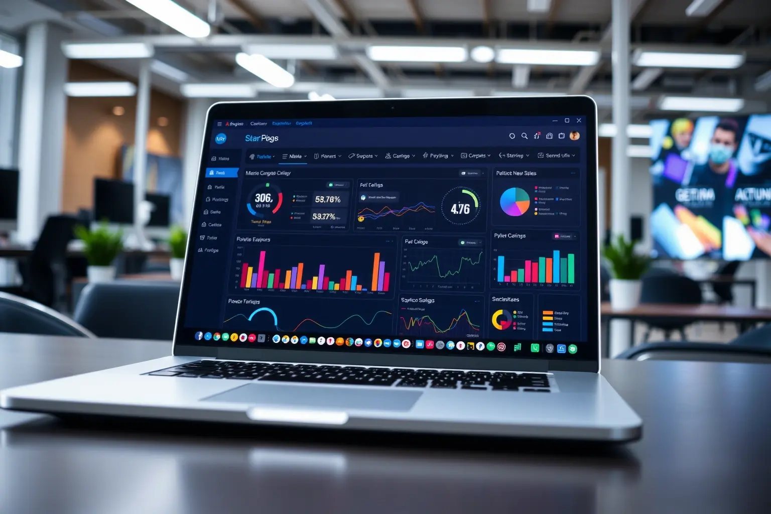 Modern gambling platform dashboard with revenue analytics and game performance metrics